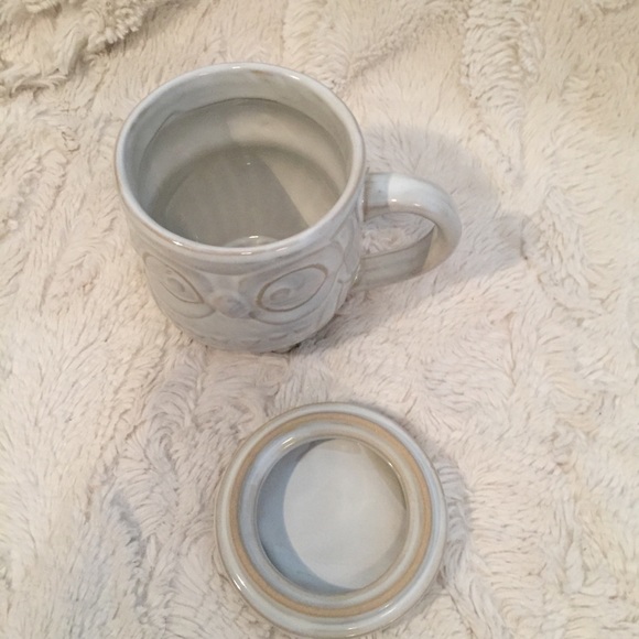 Indigo owl mug with cover - Picture 3 of 4